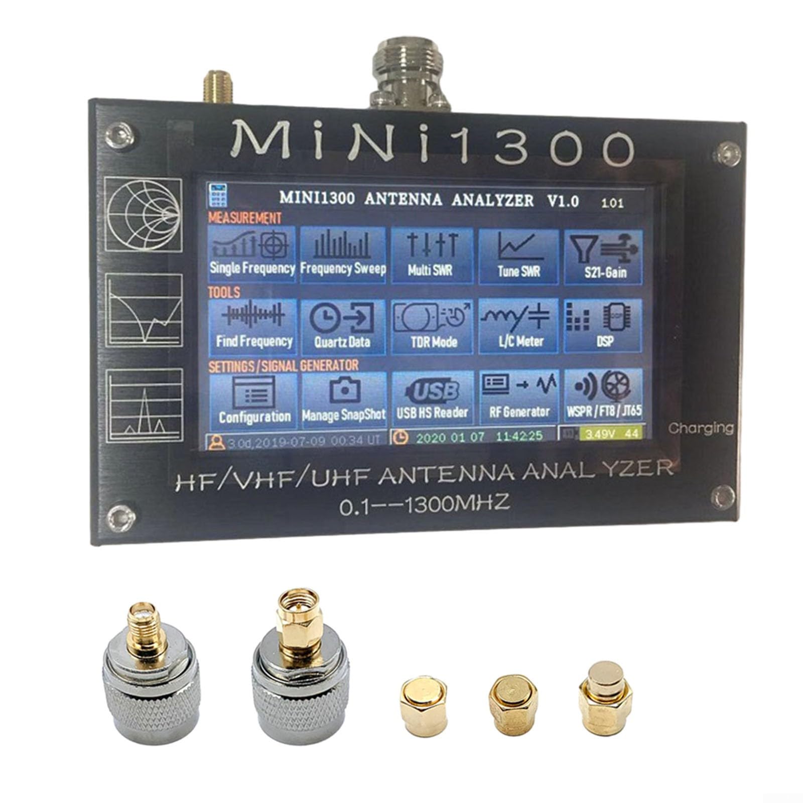 SPORTARC Mini analizzatore 0.1Mhz~1300MHz dell'antenna dell'analizzatore 1300 della rete con per il multitester dei corredi di calibrazione di SMA