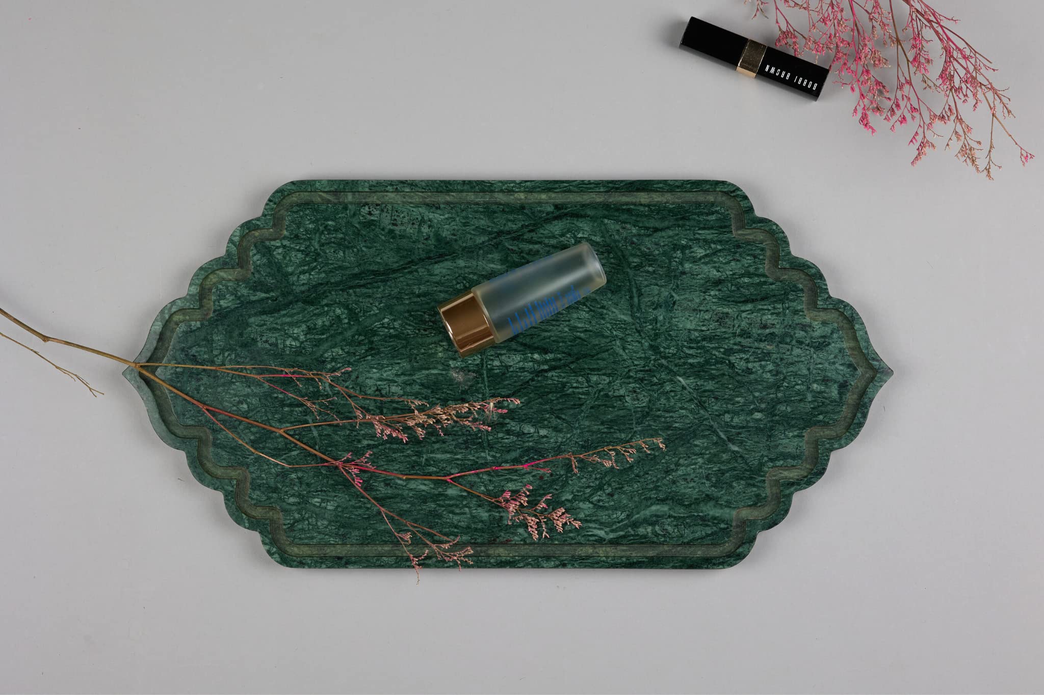 Stone Essential Green Marble Platter/Food Serving Tray for Kitchen, Dining and Gift - Image 4 thumbnail