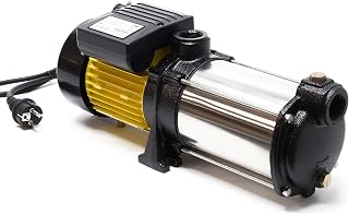 Wiltec Mehrstufige Kreiselpumpe 6600l/h 900W Förderhöhe 55m, Ansaughöhe 9m, 2850U/min, Wasserpumpe für Hauswasserwerke, Haus und Garten