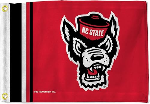 Miniatura 1 de Rico Industries NCAA Stripes - Bandera de utilidad de doble cara - Ideal para barcocarrito de golf, hogar, etc.