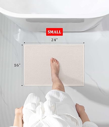 Vista 2 de YIHOUSE Alfombras de baño 16x24, alfombras de baño antideslizantes de secado rápido absorbentes, ultrafinas, lavables a máquina, para debajo