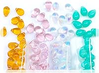 Vista 23 de Cuentas de vidrio checo de 50 piezas, 6 x 9 mm, en forma de lágrima, color rosa claro, Rosaline 70120