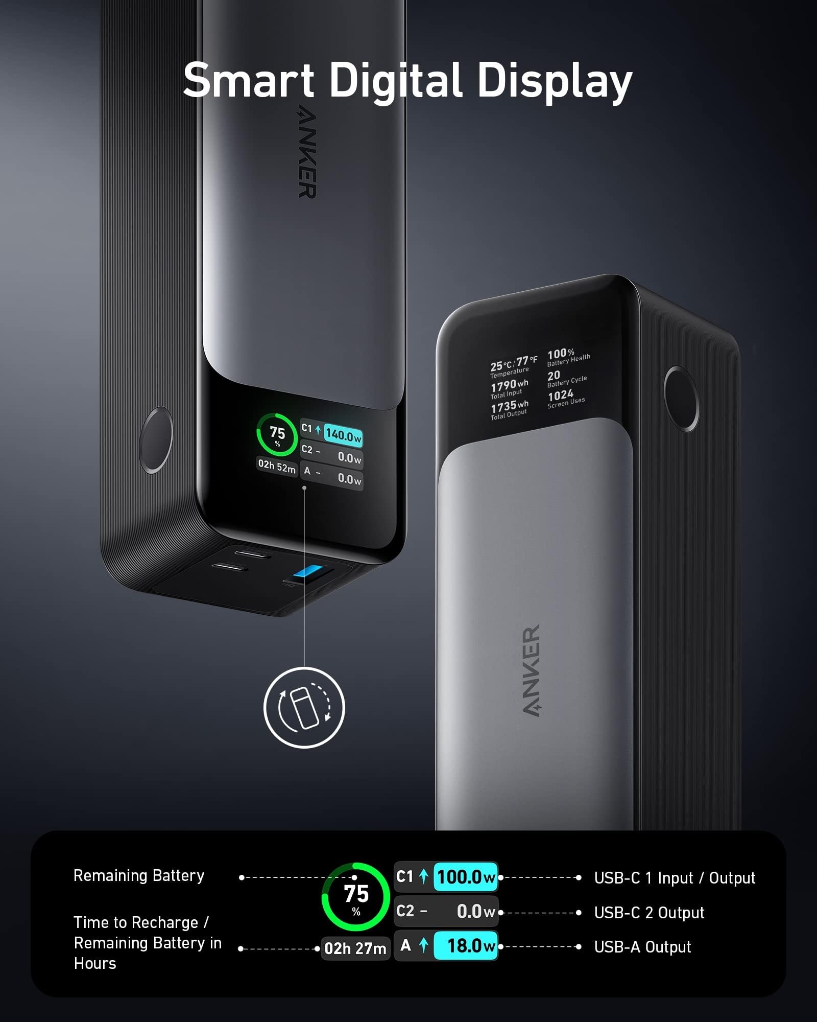 Amazon | Anker 737 Power Bank (PowerCore 24000) (24000mAh / 大容量