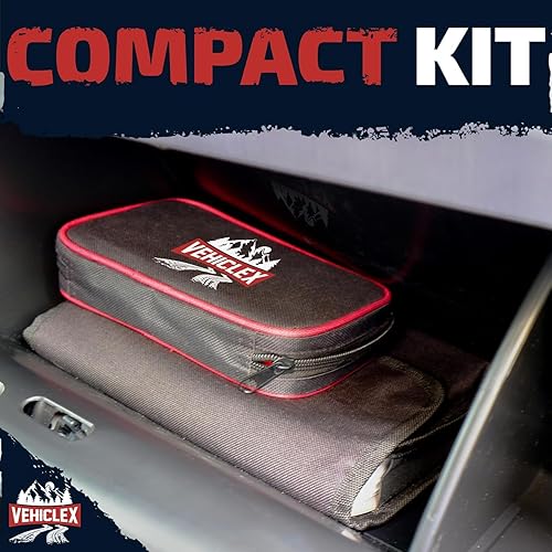 Miniatura 6 de Vehiclex Kit de reparación de neumáticos para enchufe y parche, kit de 30 piezas con alicates para automóvil, motocicleta, ATV, tractor, cortacésped