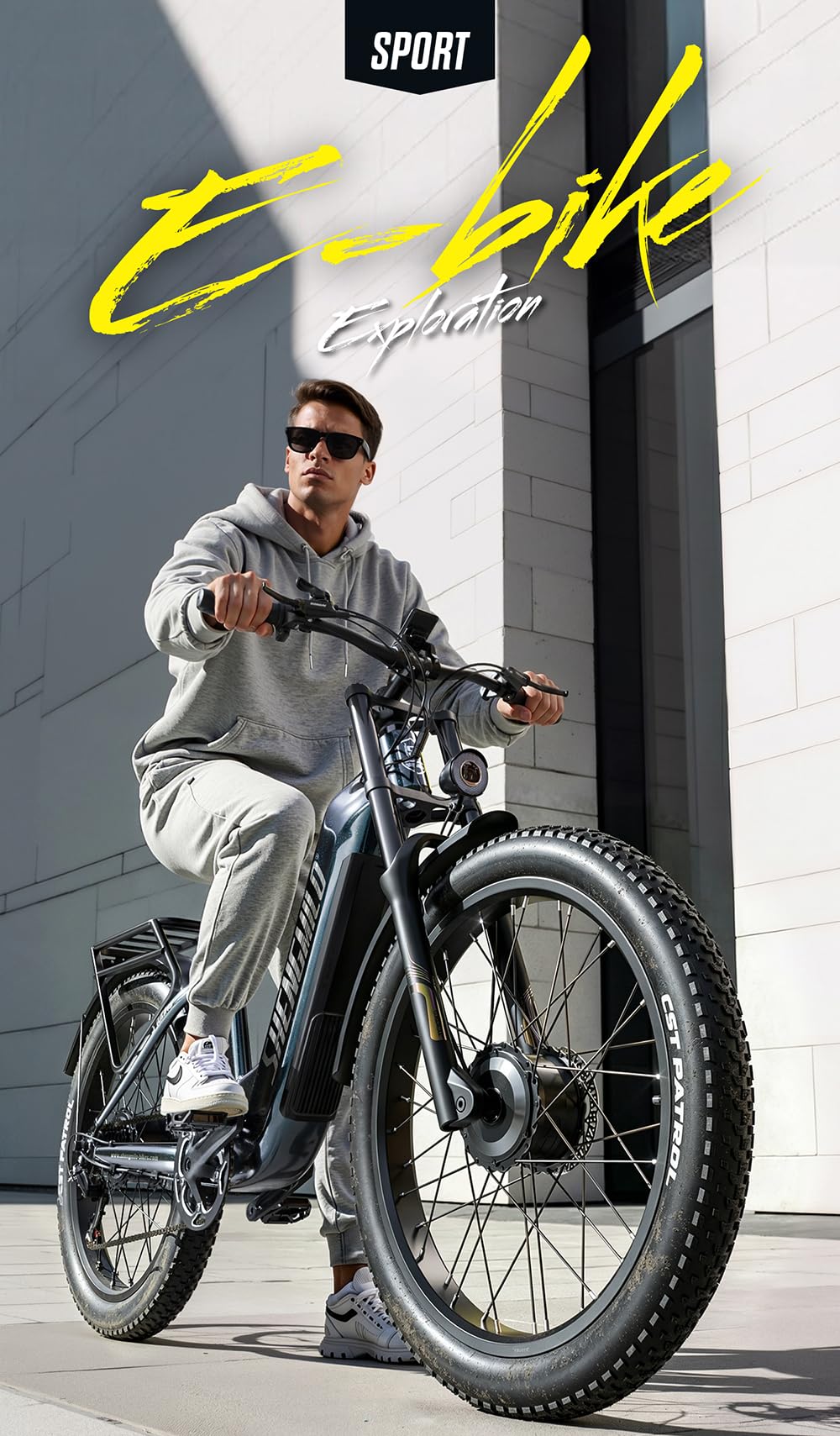 Shengmilo Bicicletta elettrica S700 PRO,E Bike, mountain bike a piena sospensione da 26 pollici, E-Bike, batteria 48V 25Ah, cambio a 7 velocità, pneumatico a zolla