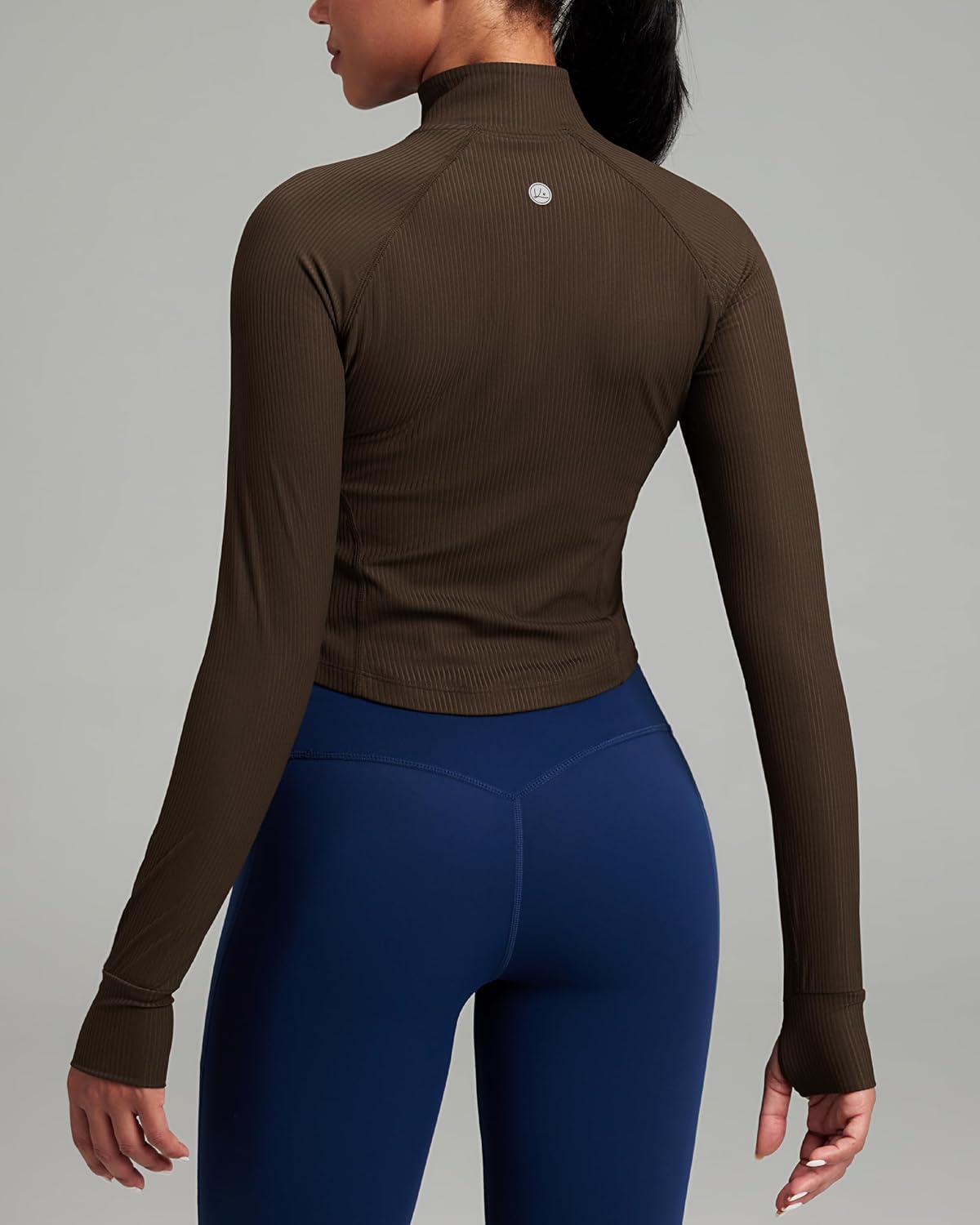 QUEENIEKE Women's Slim Fit Workout Jackets - Zip Up Athletic Running Jacket with Color-blocked Mesh & Thumb Holes - Image 3