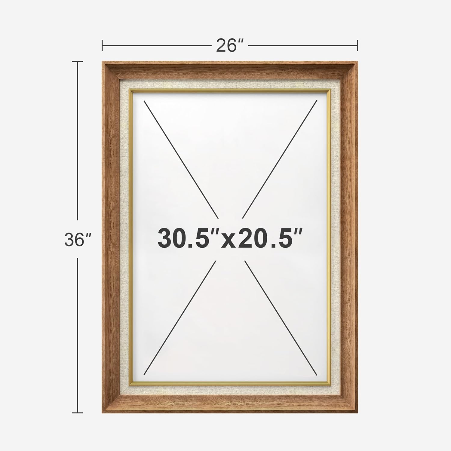 MUDECOR Premium Framed Wall Art Verdant Forest Landscape Claude Monet Classical Illustrations Fine Art Decorative Vintage Watercolors Pastel Zen for Living Room, Bedroom, Office - 26"x36" Natural