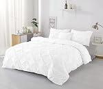 Kotton Culture 600 Thread Count Pinch 3 Piece Duvet Cover Set 100% Egyptian Cotton Breathable All Season Comforter Cover with Zipper Closure & Corner Ties (White, Oversized King)