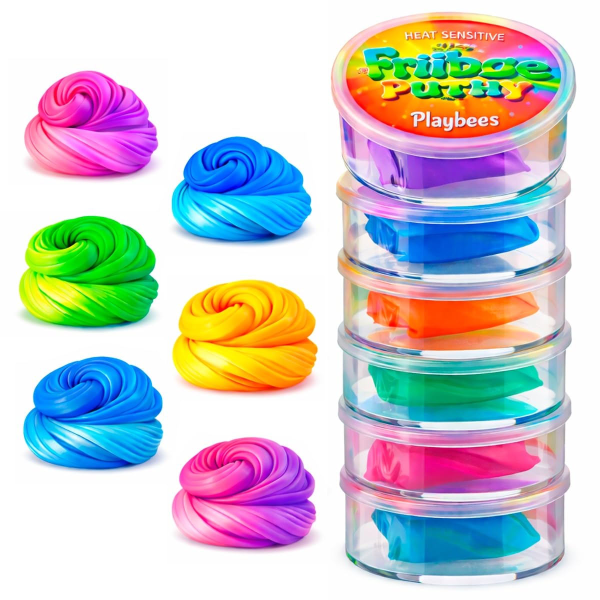 Amazon.com: Playbees Color Changing Therapy Putty 6 Pack - Silly
