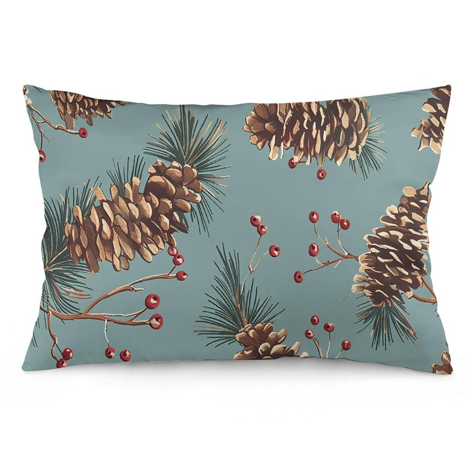 NTVOWPZO 2 Pack Decoration Throw Pillow Covers 12 "x20 Pillowcases Covers with Pine Cones Pillowcases Modern Farmhouse Home Decor Sofa Cushions Covers for Couch Bed Living Room