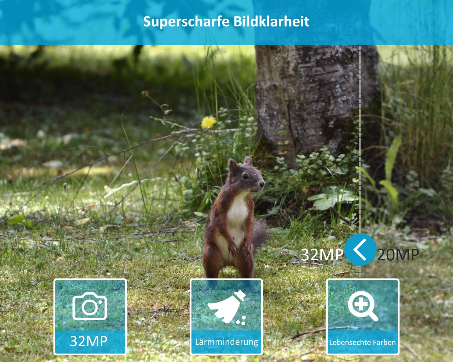 GardePro E5S Wildkamera 64MP 1296P H.264 Video, Wildtierkamera mit Bewegungsmelder Nachtsicht bis 30m, No-Glow 940nm IR LEDs, 0,1s Schnelle Trigger, IP66 Wasserdicht