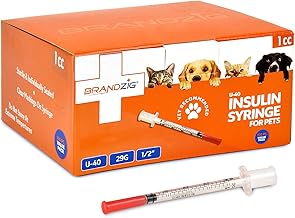 Brandzig U-40 Pet Insulin Syringes 29G 1cc 1/2" 100-Pack