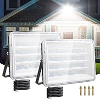 Viugreum LED Kültéri Reflektor, 2 db, 300W, 30000 lm, IP66 Vízálló, 6500K Hideg Fehér, 120° Szórási Szög, 80 cm Kábellel, Kerthez, Garázshoz 1