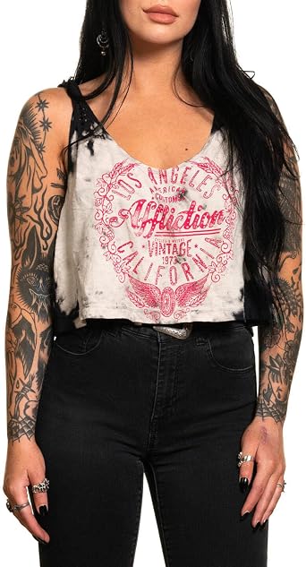 Affliction Womens T-Shirt Tank Vintage Motors Oversized Shirt