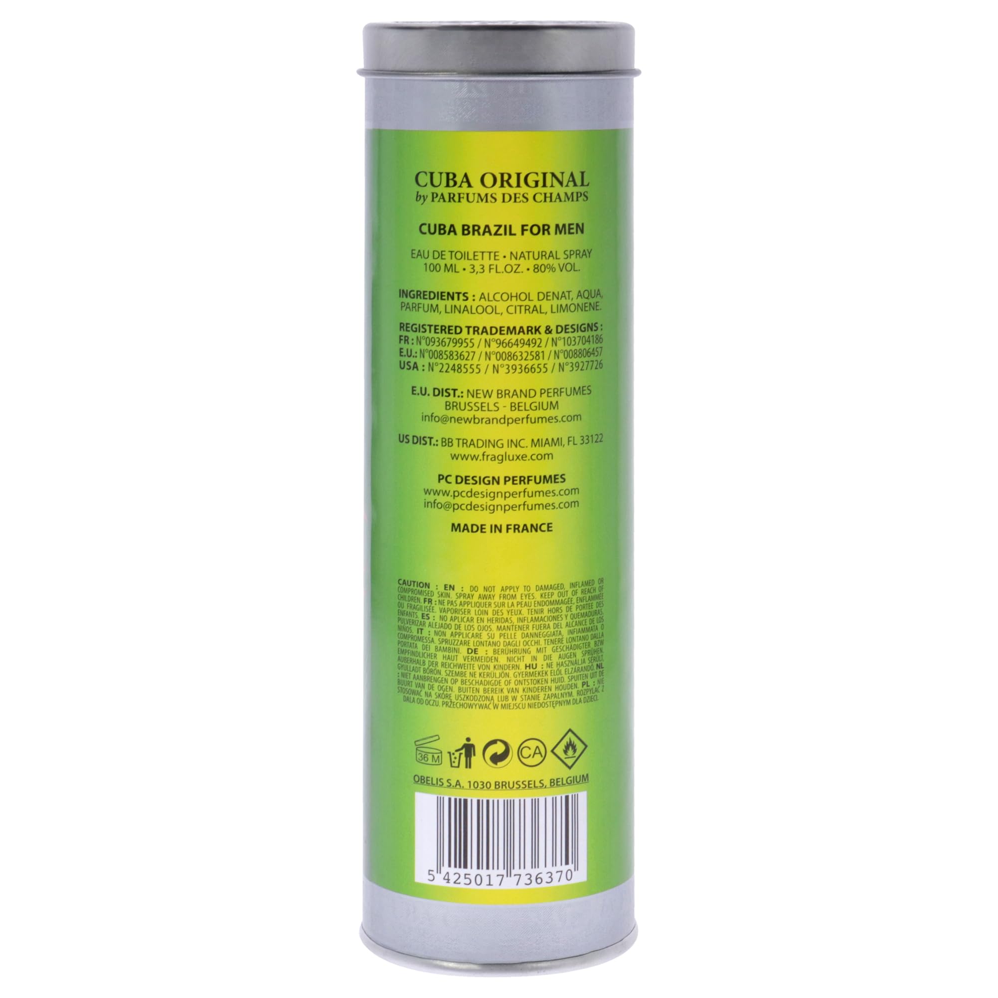 Cuba Brazylia woda toaletowa w sprayu dla mężczyzn, 93 ml