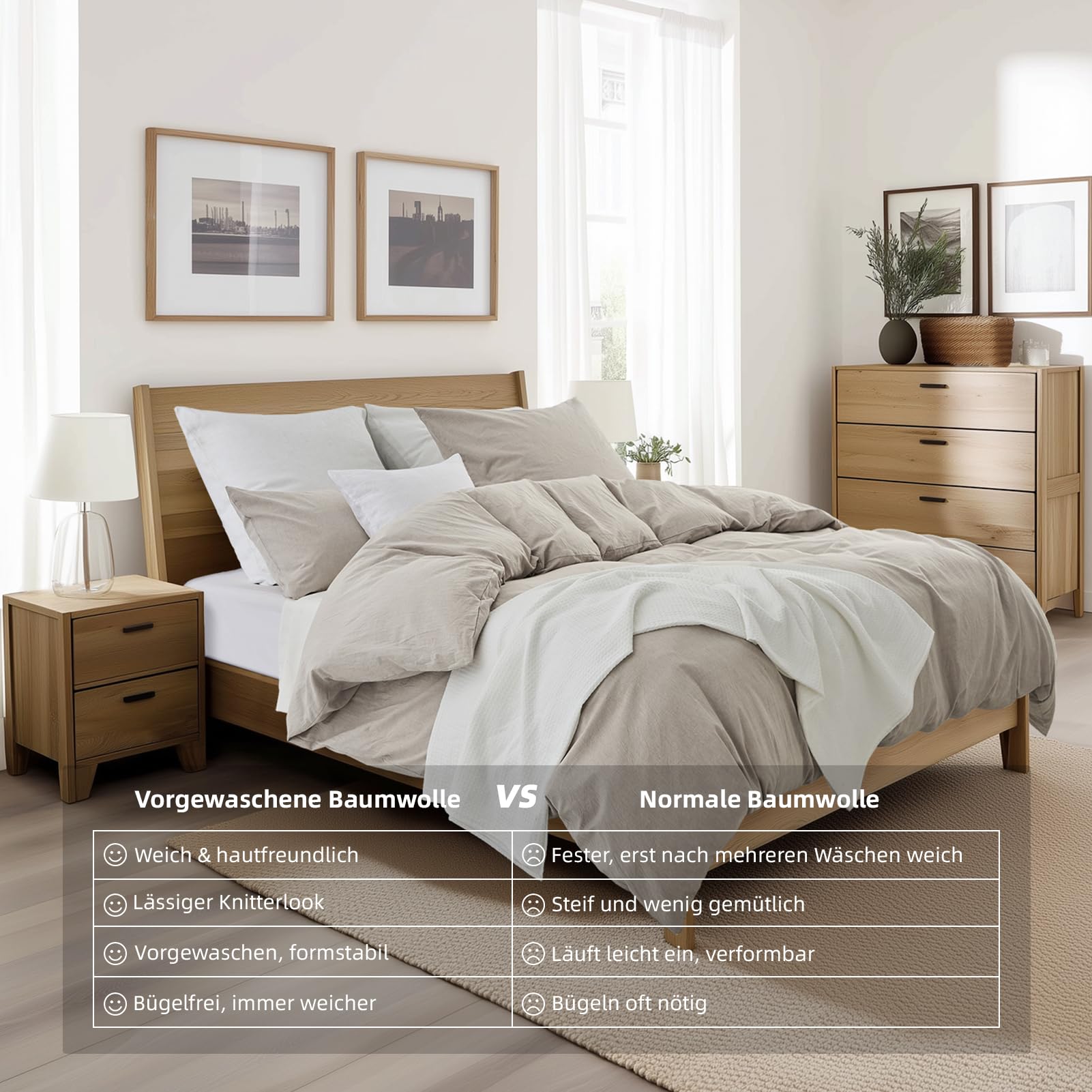 Funda Nórdica Cama 180 Lino,Algodón Lavado Súper Suave con Cremallera, Certificación Oeko-Tex 1 Funda de Edredón 240x220 + 2 Fundas de Almohada 80x80 cm