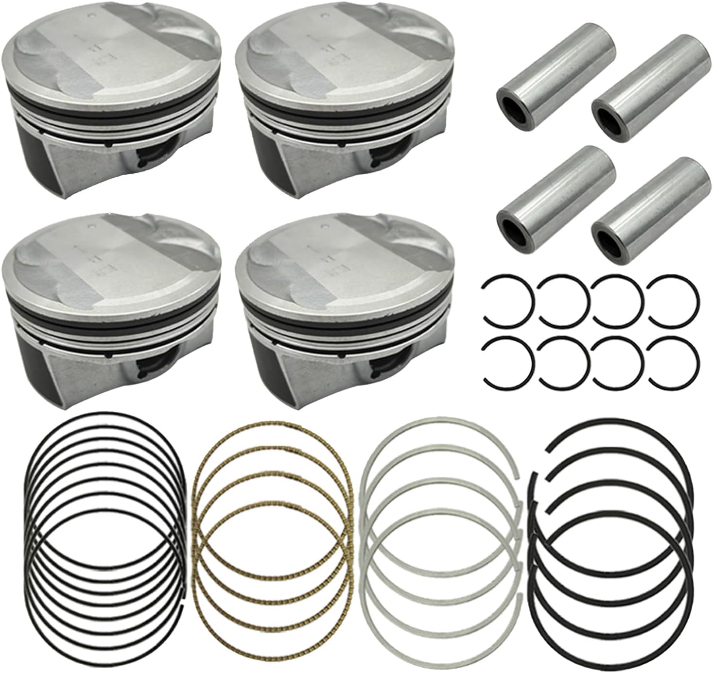 BuliBoao Engine Piston & Rings Kit Standard for Hyundai Kona Veloster Elantra 2.0L L4 2017-2019 OE 23040-2E601