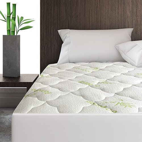 Miniatura 5 de Juego de sábanas y protector de colchón de bolsillo extra profundo, cubrecolchón acolchado de enfriamiento para colchones de 16 a 24 pulgadas de