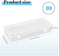 Vista 2 de 10 Pcak 6'' Plastic Storage Boxes, Small Storage Containers with Hinged Lids, Rectangle Clear Boxes for Beads, Jewelry, Game Pieces, Pens and Crafts