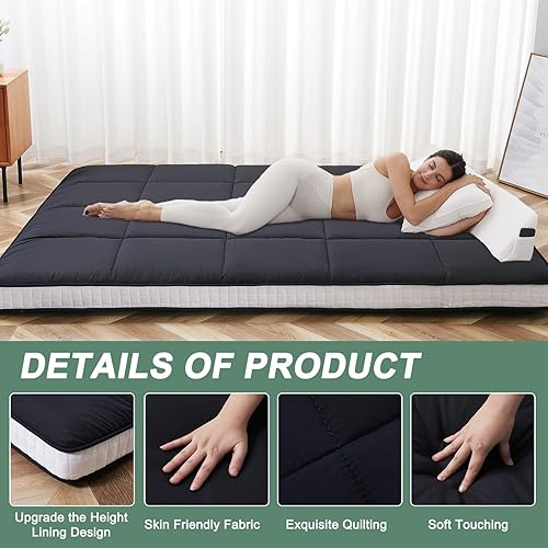 Miniatura 4 de Lilypelle Full Size Futon Mattress - Extra Thick Japanese Floor Mattress, Foldable Tatami Mat, Roll Up Sleeping Lounger Guest Bed, Easy to Store and