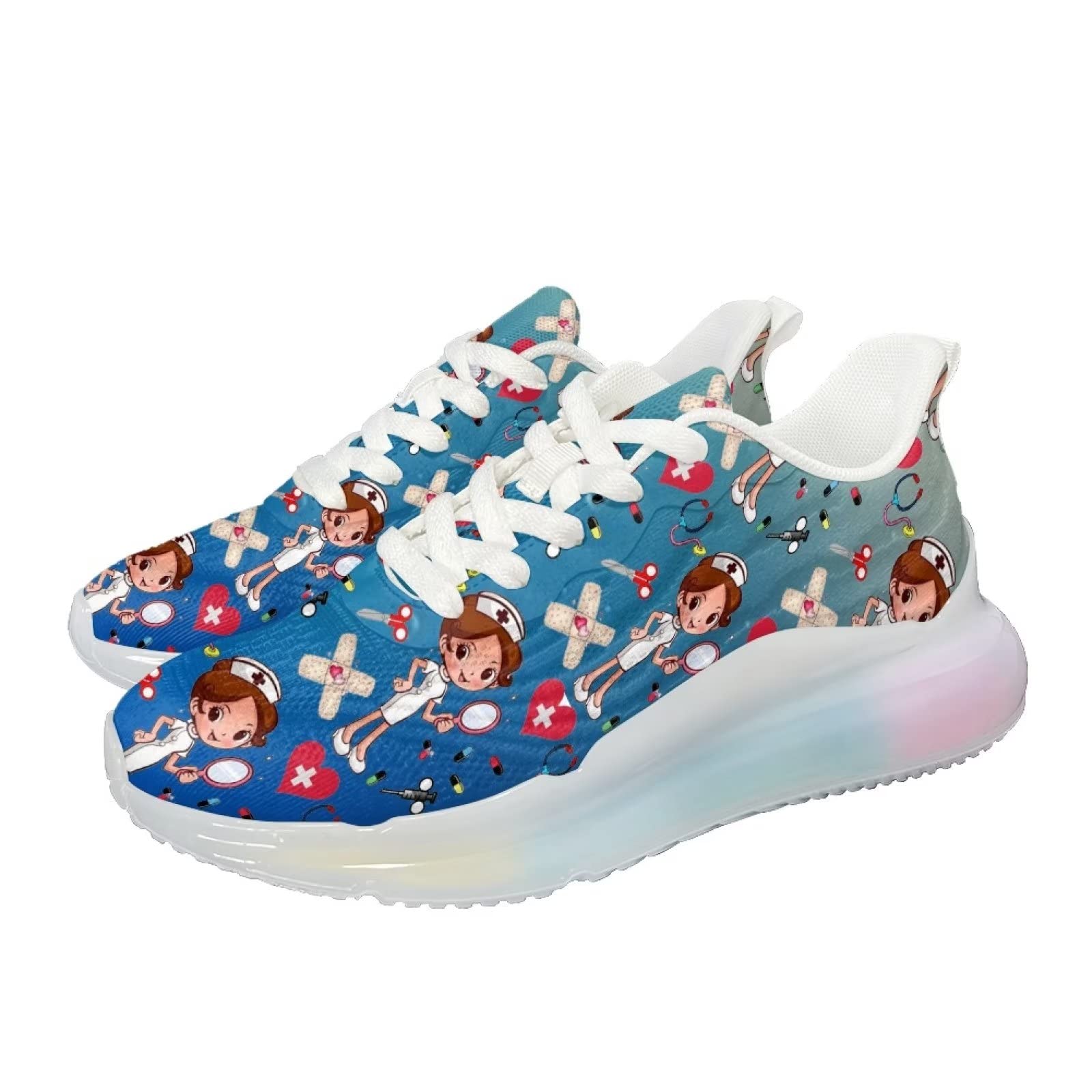 Scarpe da ginnastica da donna sportive sportive slip-on da donna scarpe da allenamento traspiranti leggere, Infermiera 12, 38 EU