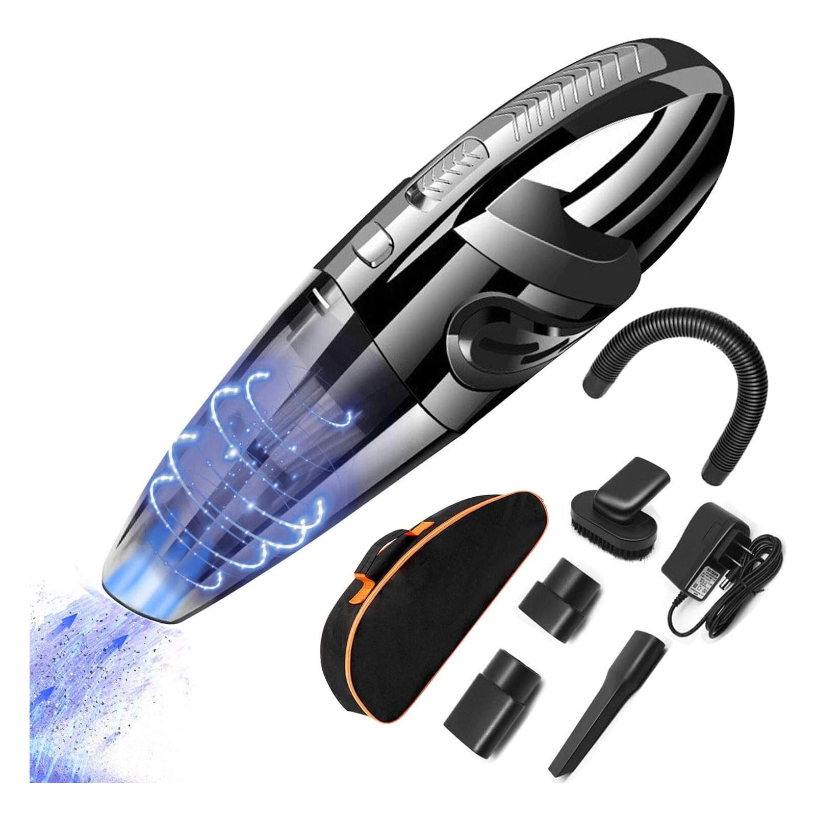 Aspirapolvere portatile senza fili, aspirapolvere per auto ad aspirazione forte da 6,6 Kpa, aspirapolvere portatile senza fili per auto/casa/ufficio, leggero e silenzioso a basso rumore