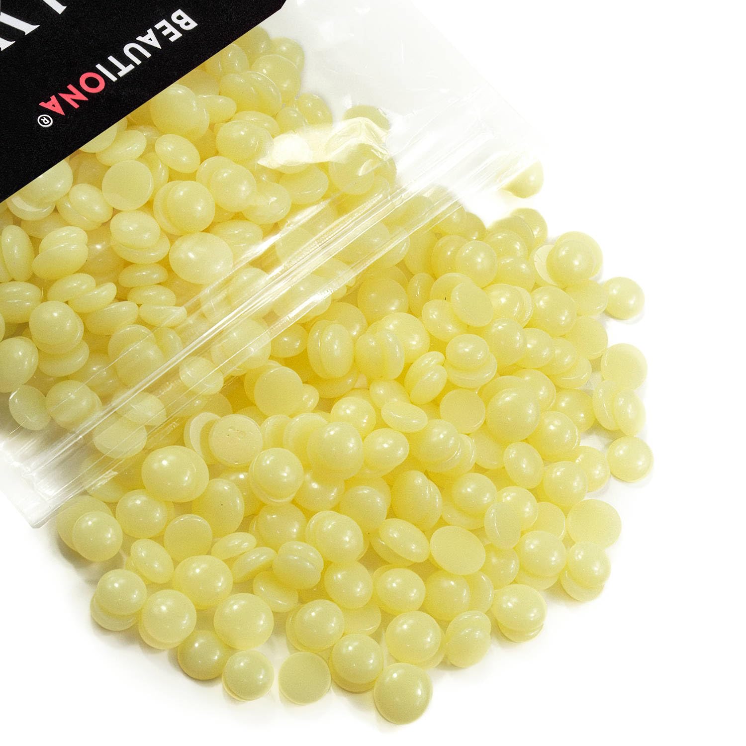Naturalny wosk twardy w kroplach do depilacji, depilacja bez pasków na twarz, brwi, ramiona, nogi, strefę bikini, depilacja dla każdego rodzaju skóry (100 g, kolor miodowy)