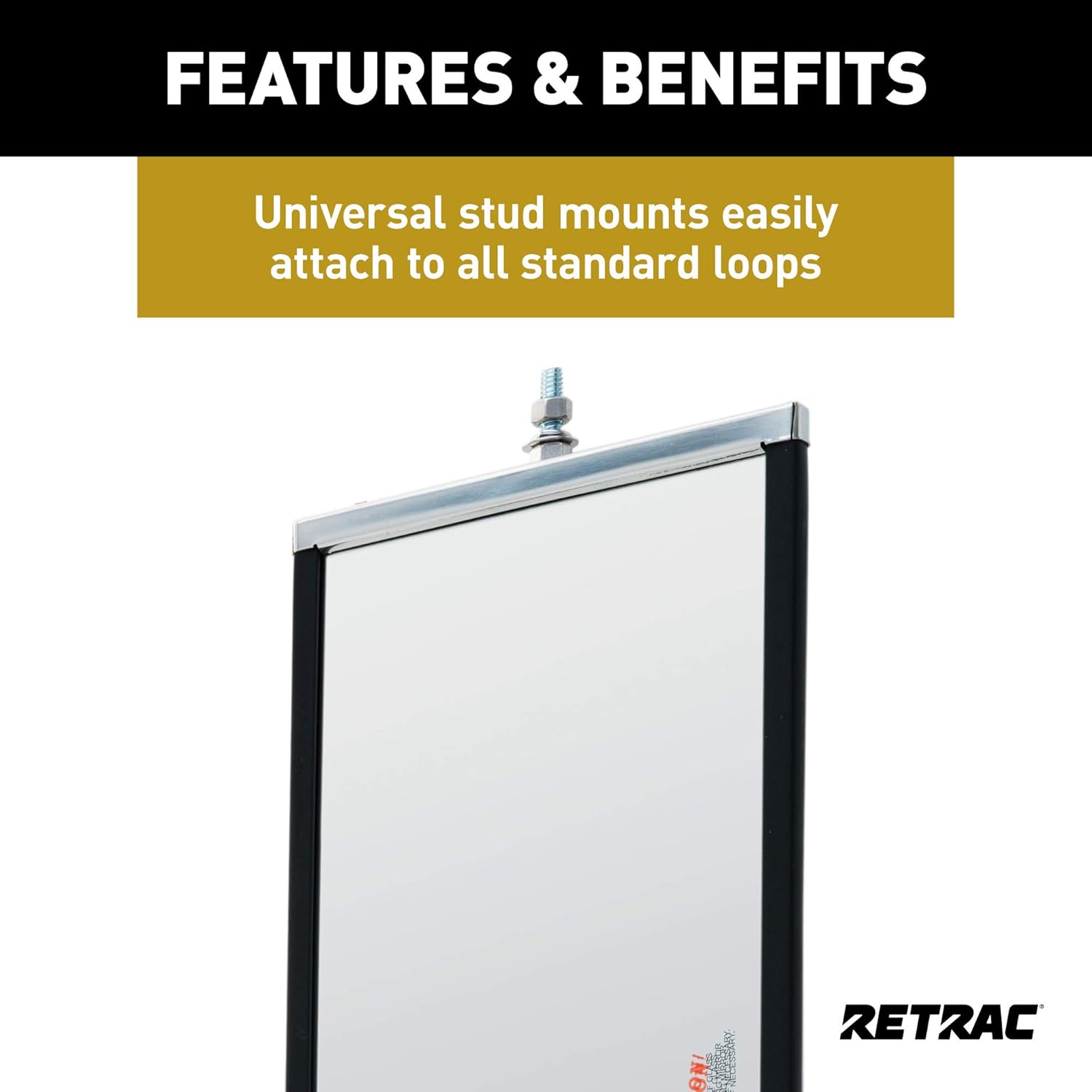 RETRAC 610301 7 x 16-Inch Stainless Steel Angle-Back West Coast Mirror Head, Universal Driver or Passenger Side