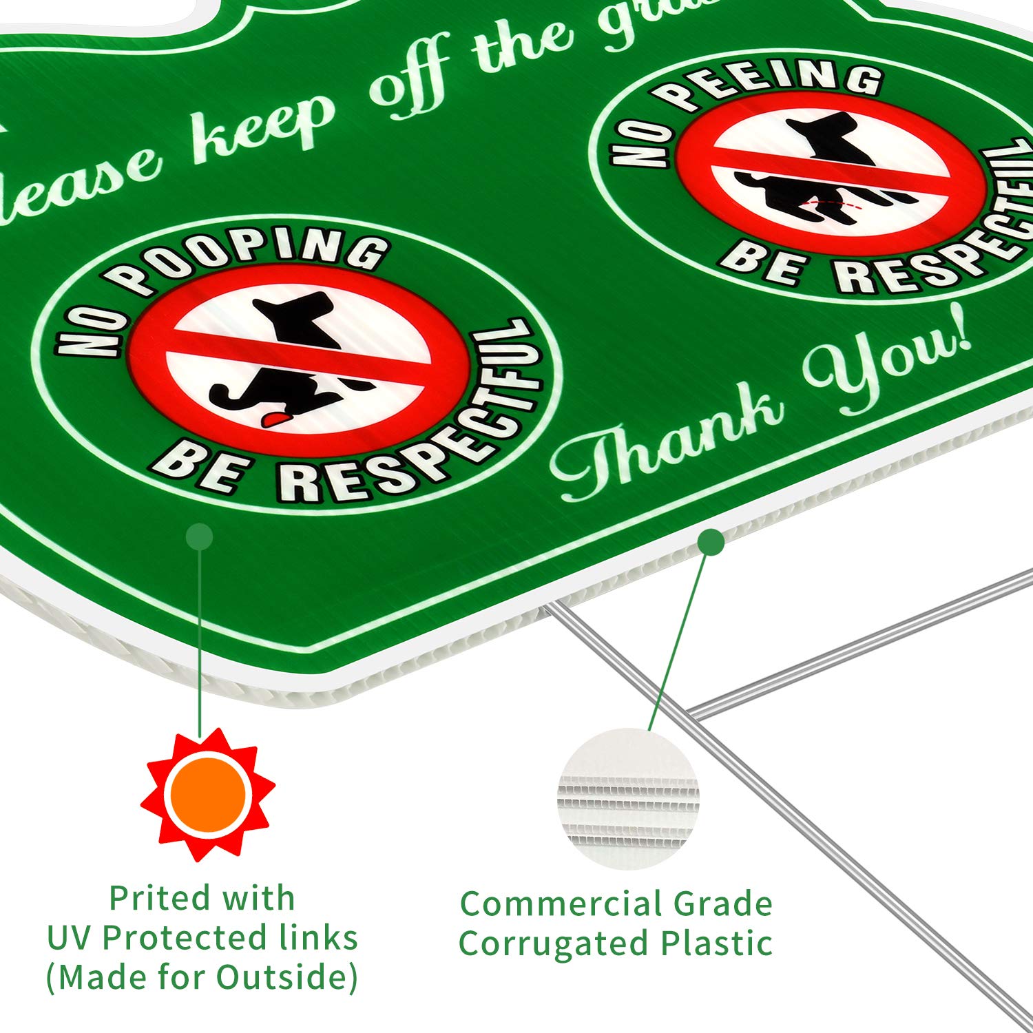 Buy HISVISION No Peeing/Pooping Be Respectful Dog Sign 2 Pack, Keep Off