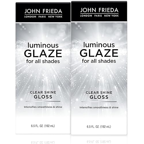 John Frieda Luminous Glaze Clear Shine Hair Gloss, Enhances Color and Adds Gloss for a Reflective Sheen on Color-Treated or Natural Hair, 6.5 Oz, Pack of 2