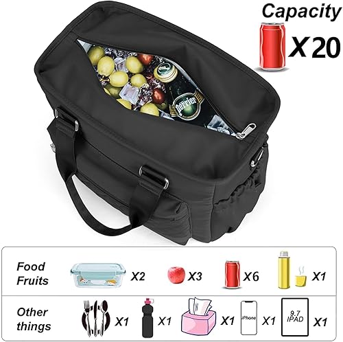 Miniatura 3 de Lonchera térmica grande de 16 L para mujer, lonchera impermeable a prueba de fugas, bolsa de almuerzo ligera y elegante para el trabajo, deportes,