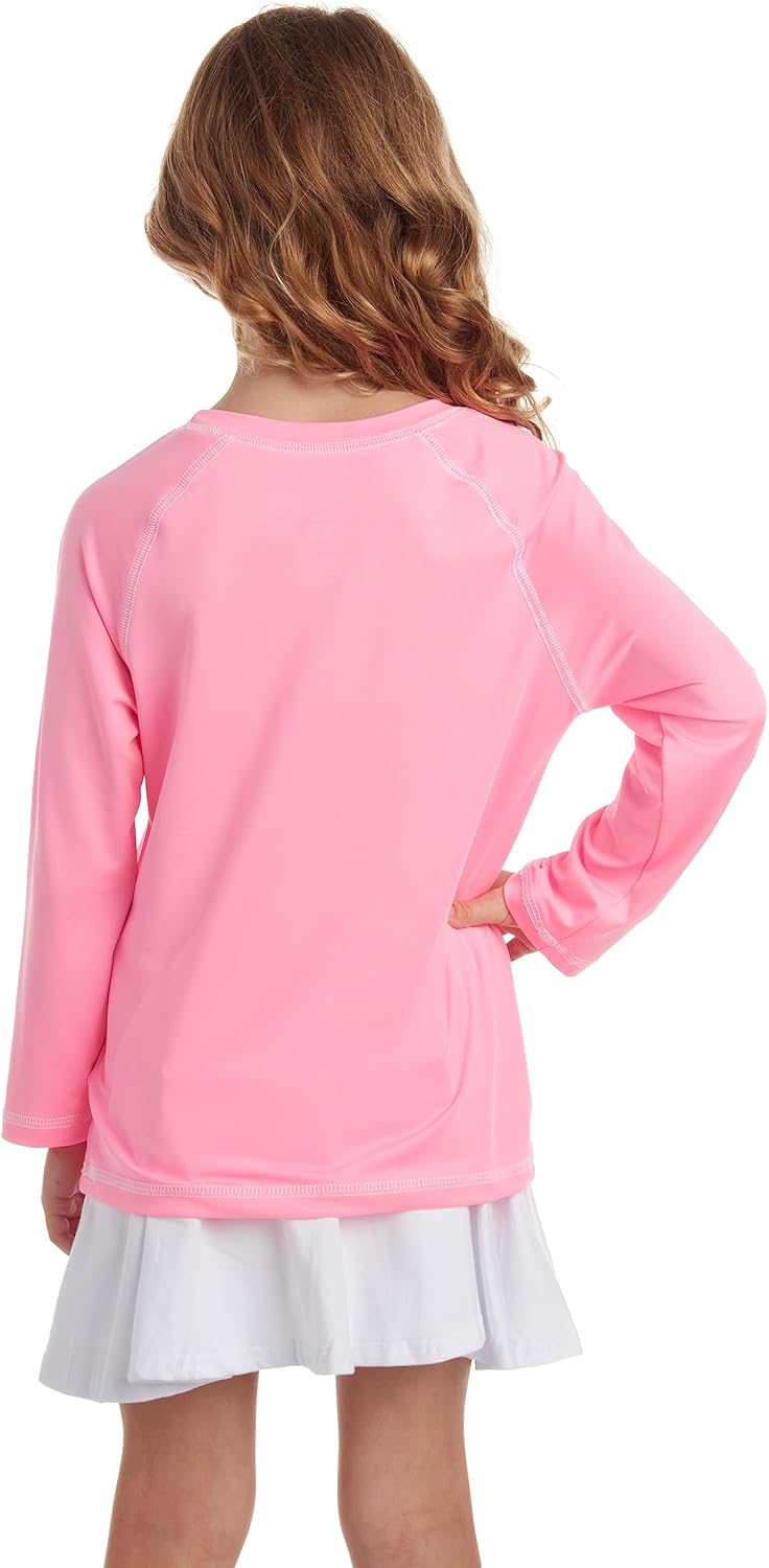 Pink Platinum Girls Rash Guard - UPF 50+ Long Sleeve Swim Top Quick Dry Sun Protection Rashguard Swimsuit for Girls (4-16) - Image 2