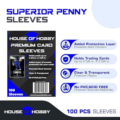 Miniatura 5 de Paquete de 200 cargadores superiores para tarjetas y fundas de centavo, funda de plástico duro para tarjetas, protectores de tarjetas de