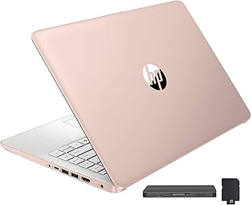 Stream 14" HD BrightView Laptop, Intel Celeron N150, 16GB RAM, 288GB Storage (128GB UFS + 160GB Docking Station Set), Intel UHD Graphics, 720p Webcam, Wi-Fi, 1 Year Office 365, Win 11 S, Gold