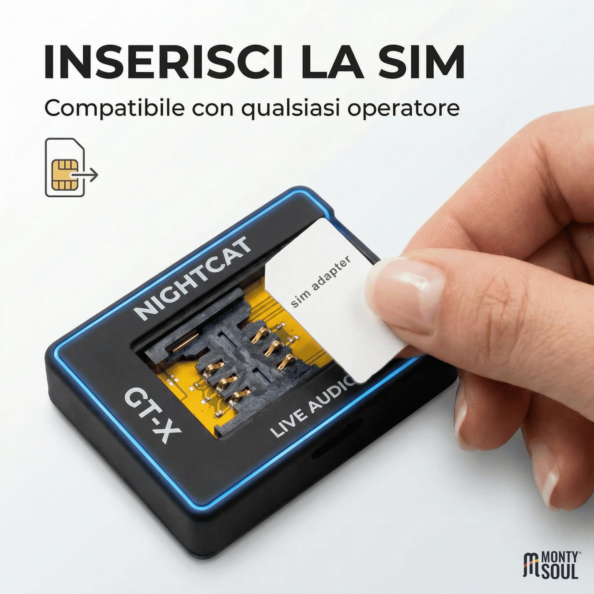 Microspia Antifurto e Ascolto LIVE integrato – GTX Dispositivo GSM con SIM (non inclusa) – Controllo Audio da Remoto – Attivazione tramite Chiamata – Compatto e Facile da Usare