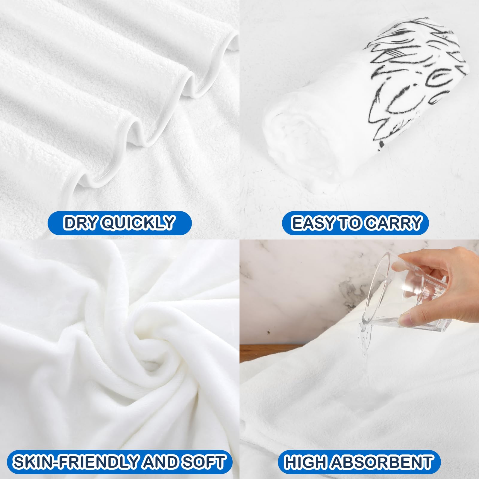 Preboun 6 Pcs Sublimation Throw Blanket 50 x 60 Inch Thick Plush Baby Blankets Soft Fuzzy Blanket White Blank Blanket for DIY Have A Thickness of 270 GSM Custom Personalized Sublimation Photo