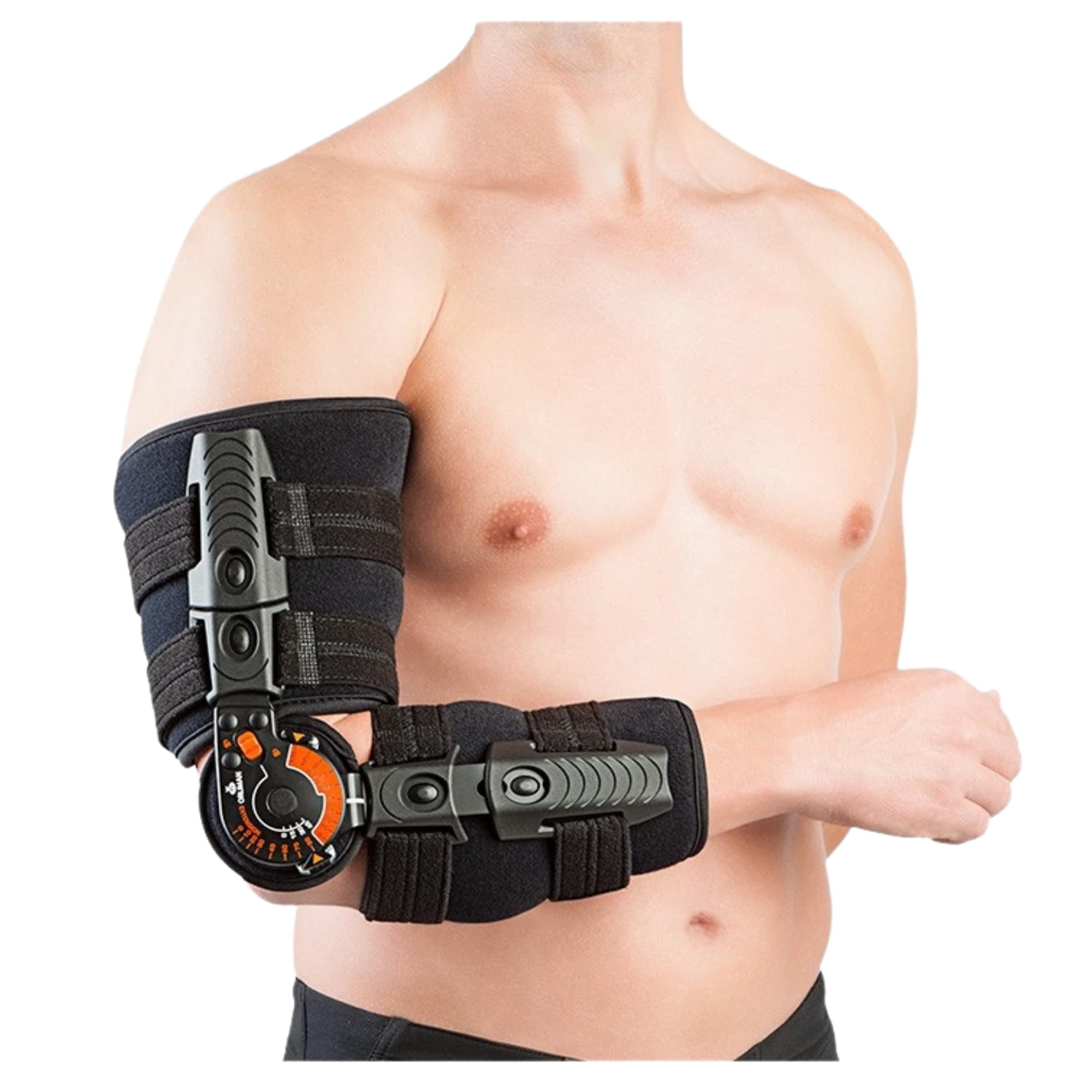 Orliman Elbowlution 94305 Ortesis de Codo con Control de Movimientos en Flexoextensión, Soporte Codo Articulado para Recuperación de Cirugías, Luxación y Fracturas (IZQUIERDA)