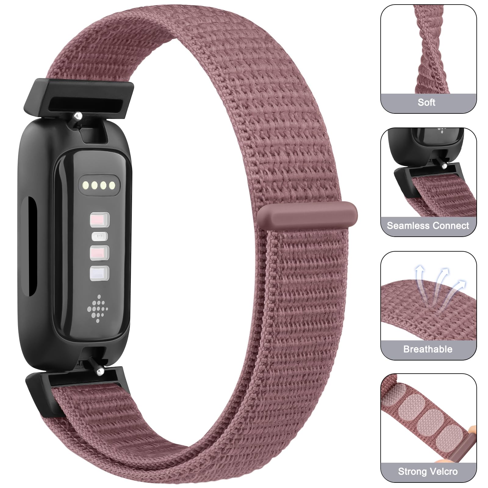 Nylon-Armband Für Fitbit Inspire 3 - Weiches Sportband Für Damen & Herren, Viele Farben, Einfacher Wechsel
