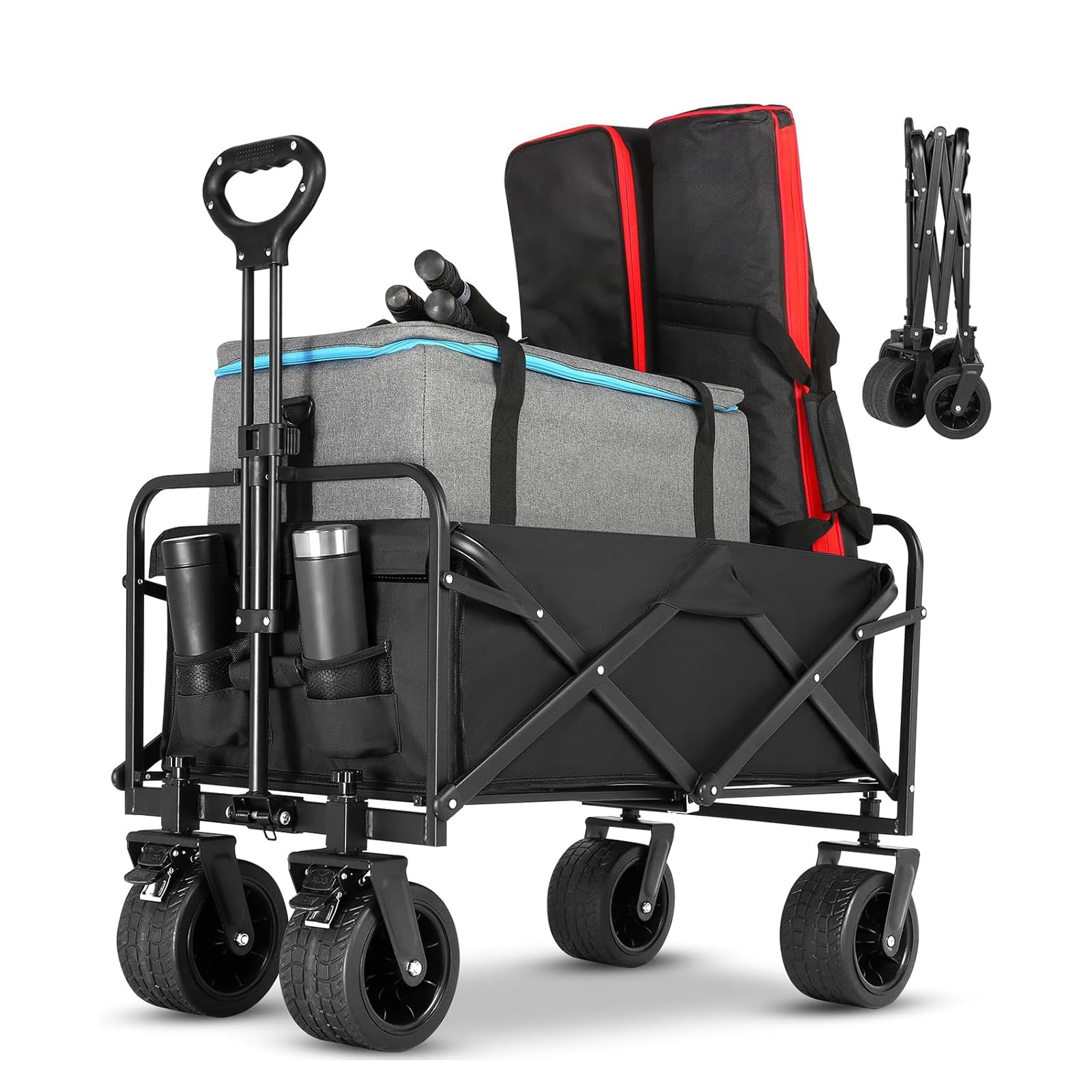 Amazon.co.jp: 【 超大型タイヤ】キャリーカート 120L大容量 耐荷重
