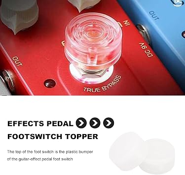 Plastic Guitar Stomp Knob Pedal Knobs Protector Cap Pack of 10 (Transparent White)