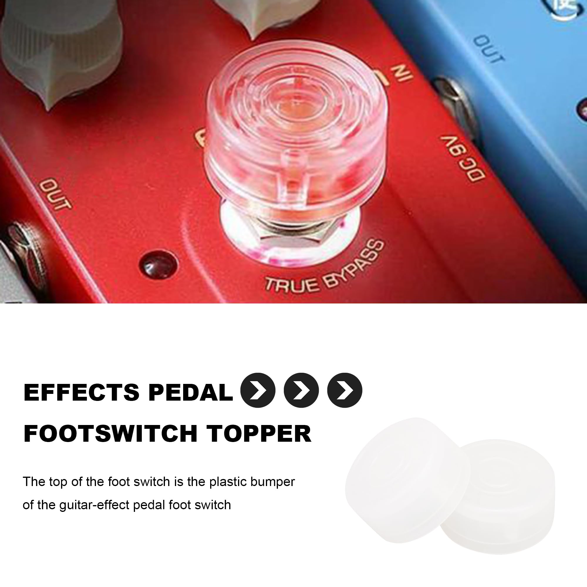 Plastic Guitar Stomp Knob Pedal Knobs Protector Cap Pack of 10 (Transparent White) : Musical Instruments