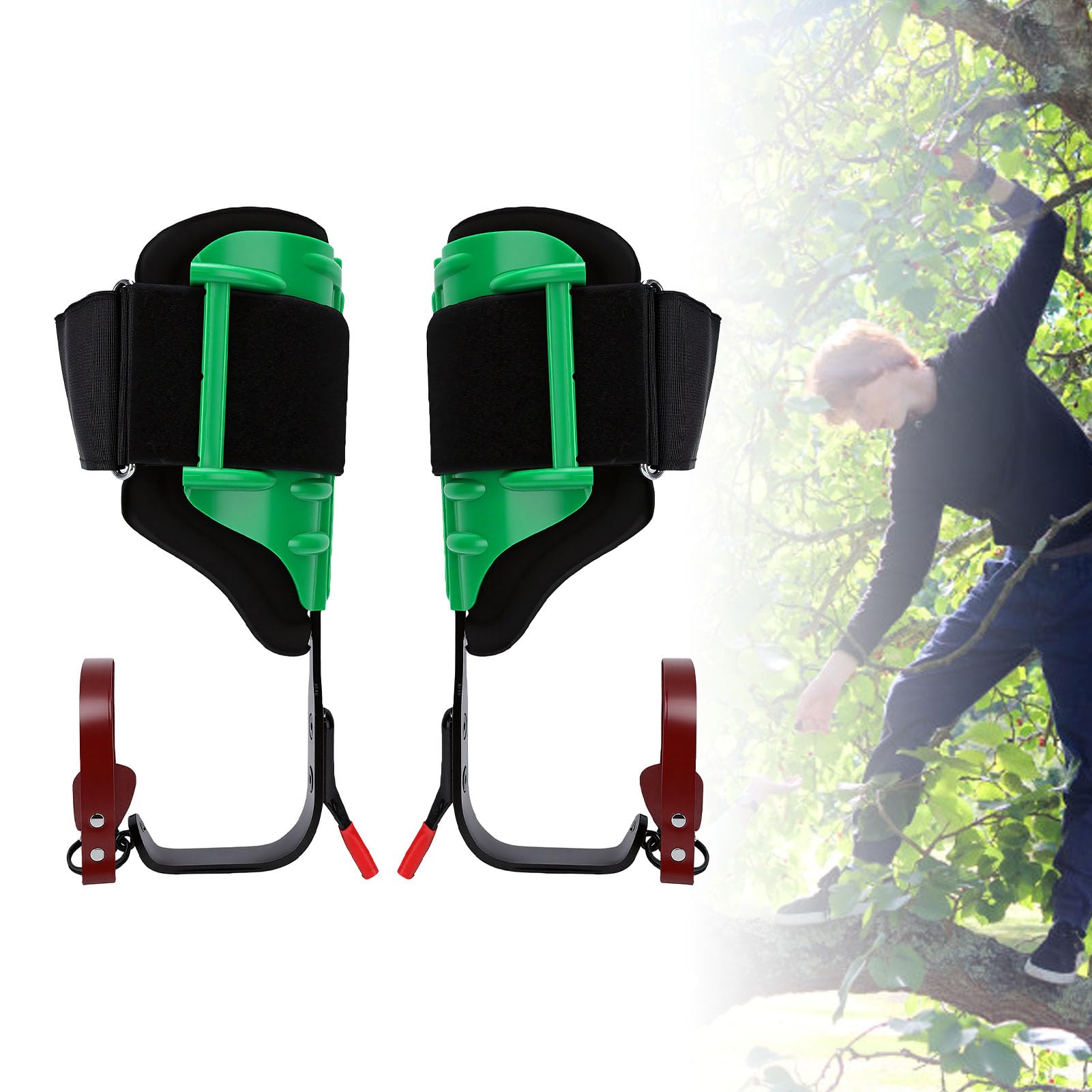 Sxhlseller Picos para Trepar árboles, Equipo de Escalada Ajustable de Acero con Correas y Pedales para Recolección de Frutas, Jardinería, Trabajos Forestales y Escalada Científica de árboles