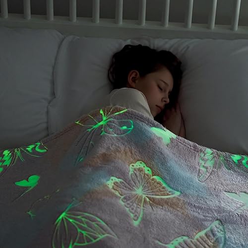 Miniatura 3 de DaysU Manta luminosa que brilla en la oscuridad, manta luminosa para niños, sofá, cama pequeña, regalo de cumpleaños para niños y niñas, manta de