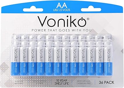 VONIKO - Premium Grade AA Batteries - (36 Pack) - Alkaline Double A Battery - Ultra Long-Lasting, Leakproof 1.5v Batteries - 10-Year Shelf Life