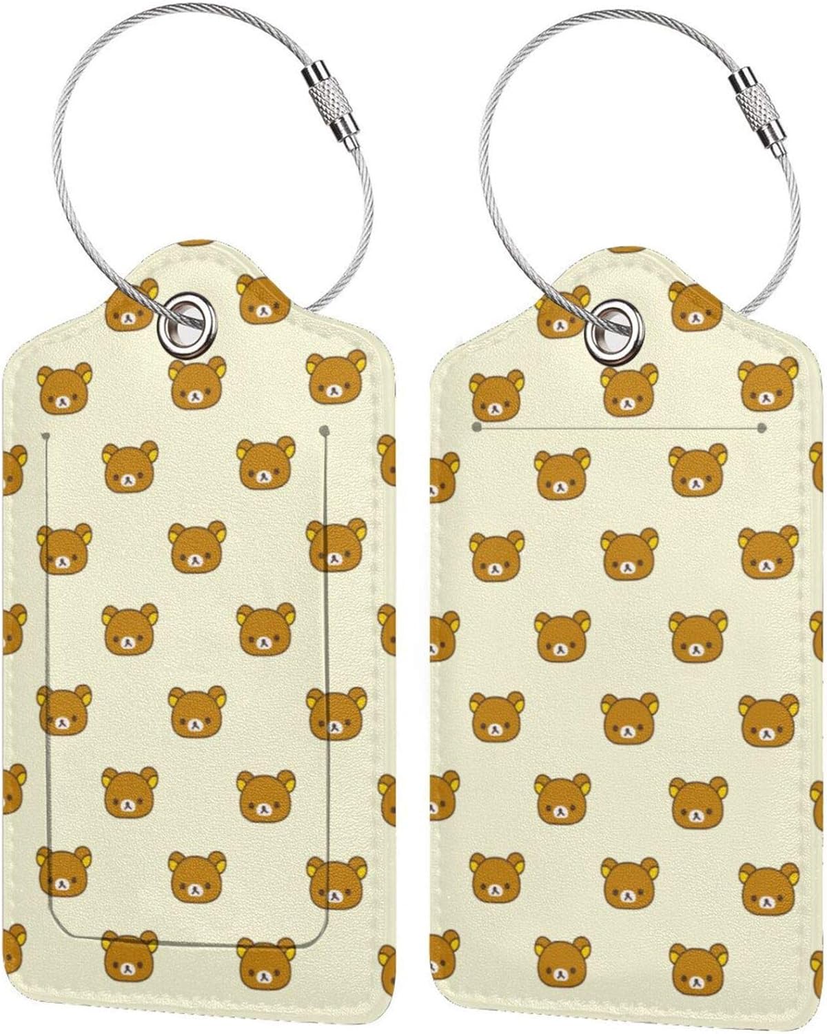 リラックマ レザー荷物タグホルダーカード旅行手荷物ラベルスーツケースラベル 名札住所住所荷物タグ荷物タグ ラゲージ ネームタグ 超人気新品