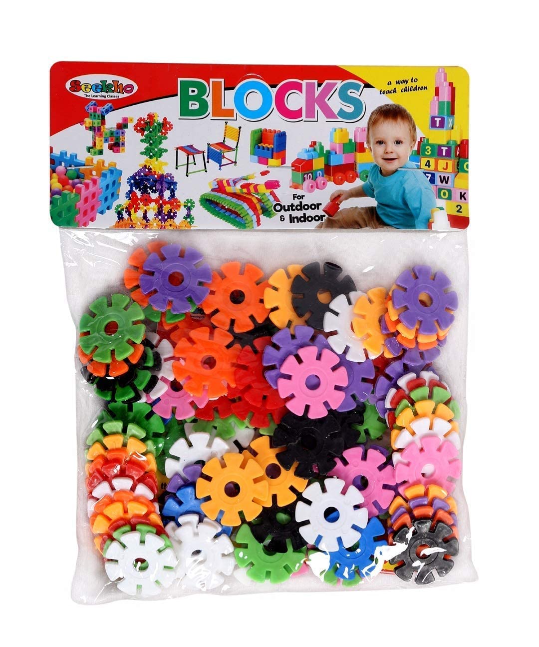House Crafts Building Blocks for Kids, Activity/Learning Bricks Blocks with Wheel, Block Game for Kids, Boys, Children- Snowflacks Blocks