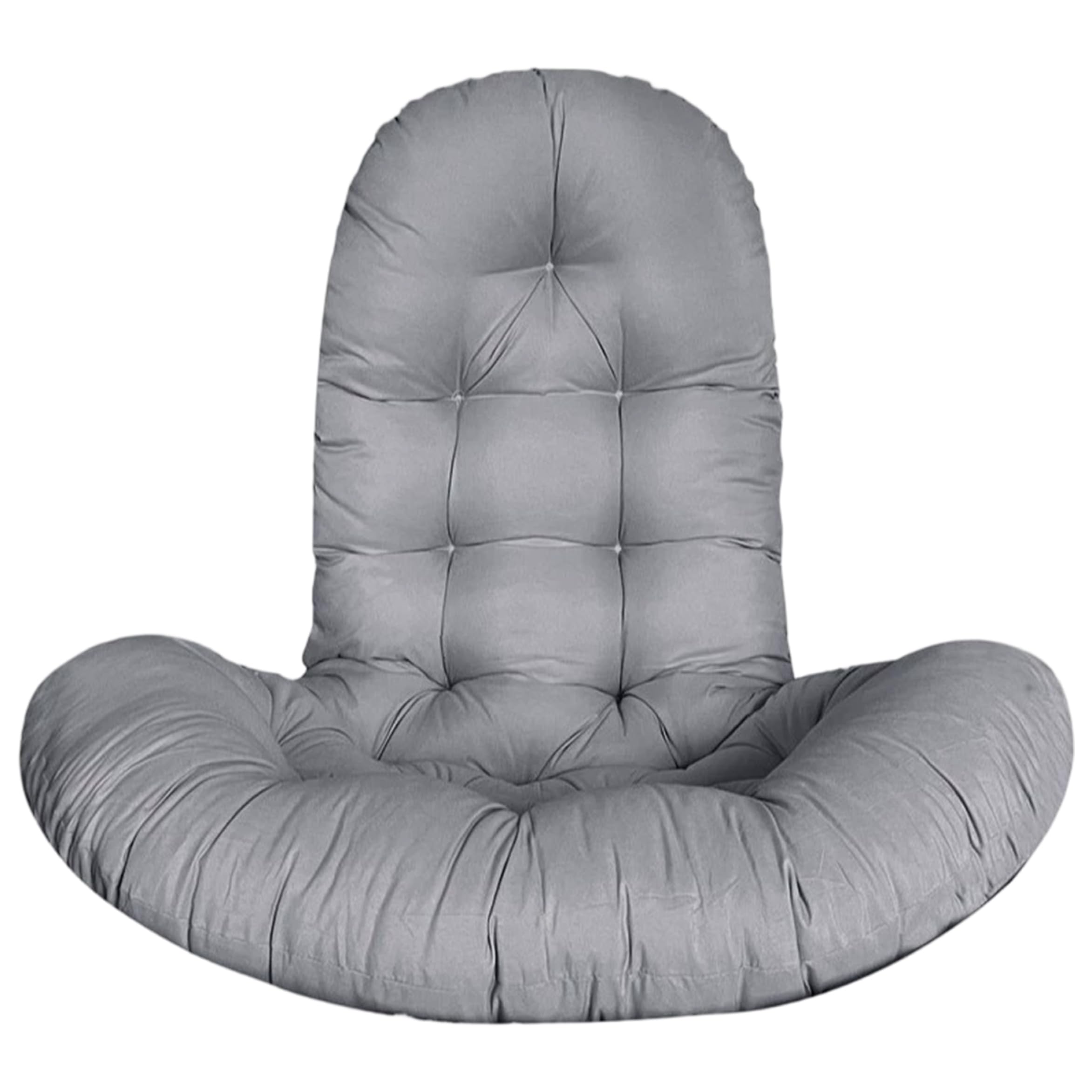Wilafury Grey Swing Cushion, Egg Chair Cushion Filling, High Back Swing Hammock Egg Hanging Cushions Thicken For Indoor Outdoor Patio, Gray, 130X95x15cm