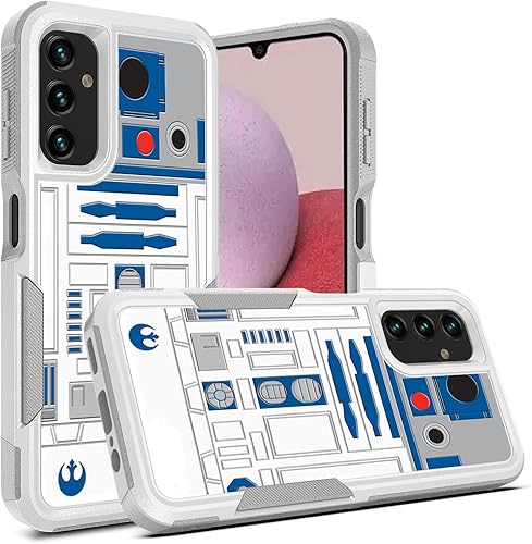 Funda para Samsung Galaxy A14 5G, R2D2 Astromech Droid Robot Patrón Absorción de Golpes PC Duro y Silicona Interior Hybrid Dual Layer Armor Defender
