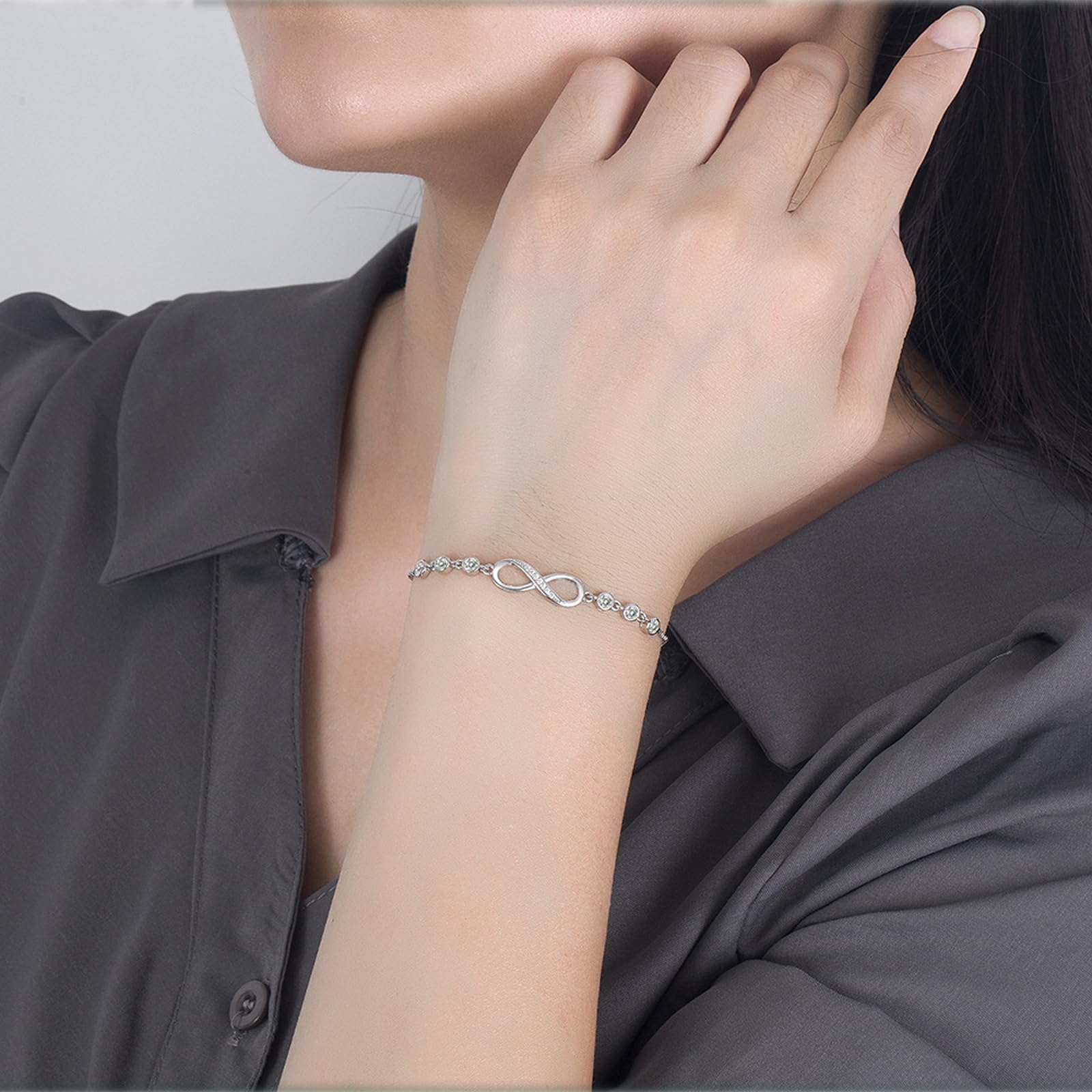 Braccialetto Donna Numero Regolabile E Bracciale Lettera per Le Donne, Accessorio di Moda Minimalista alla Moda-Bianco