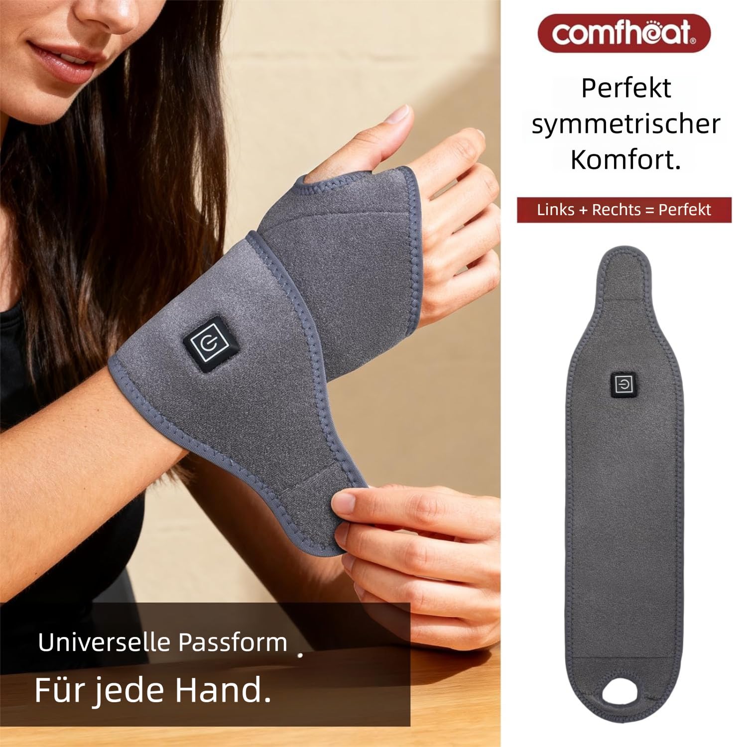2 Pack Zelfverwarmende Magnetische Polsbrace, Zelfklevende Polssteun Polsbanden, Massagetherapie Zelfverwarmende Polsbrace voor Artritis Tendinitis, Pijnverlichting